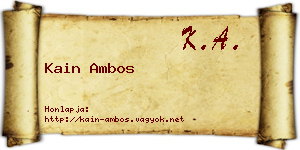 Kain Ambos névjegykártya